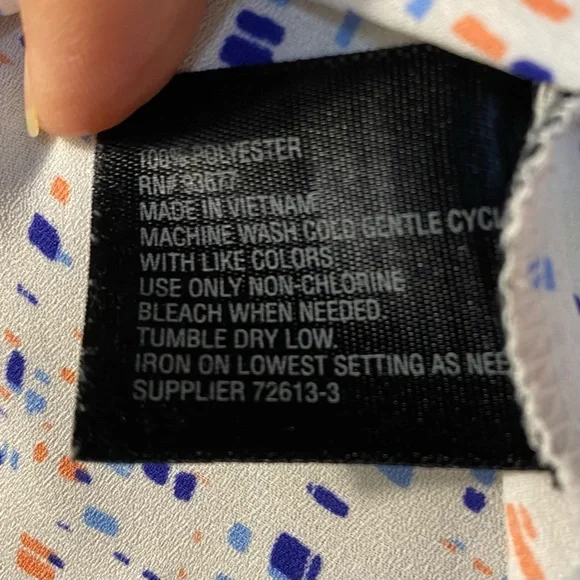 Worthington Petite Women’s White with Pattern print Blouse, Short Sleeves, PXL - Picture 6 of 8